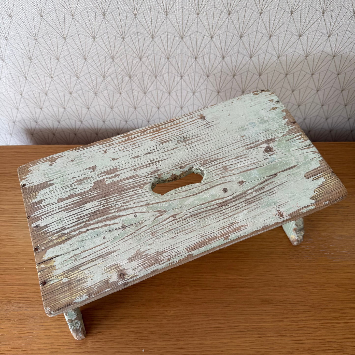 French Antique Milking Stool Green Paint Rustic Farmhouse Decor 2702252 Fleamarketfrance