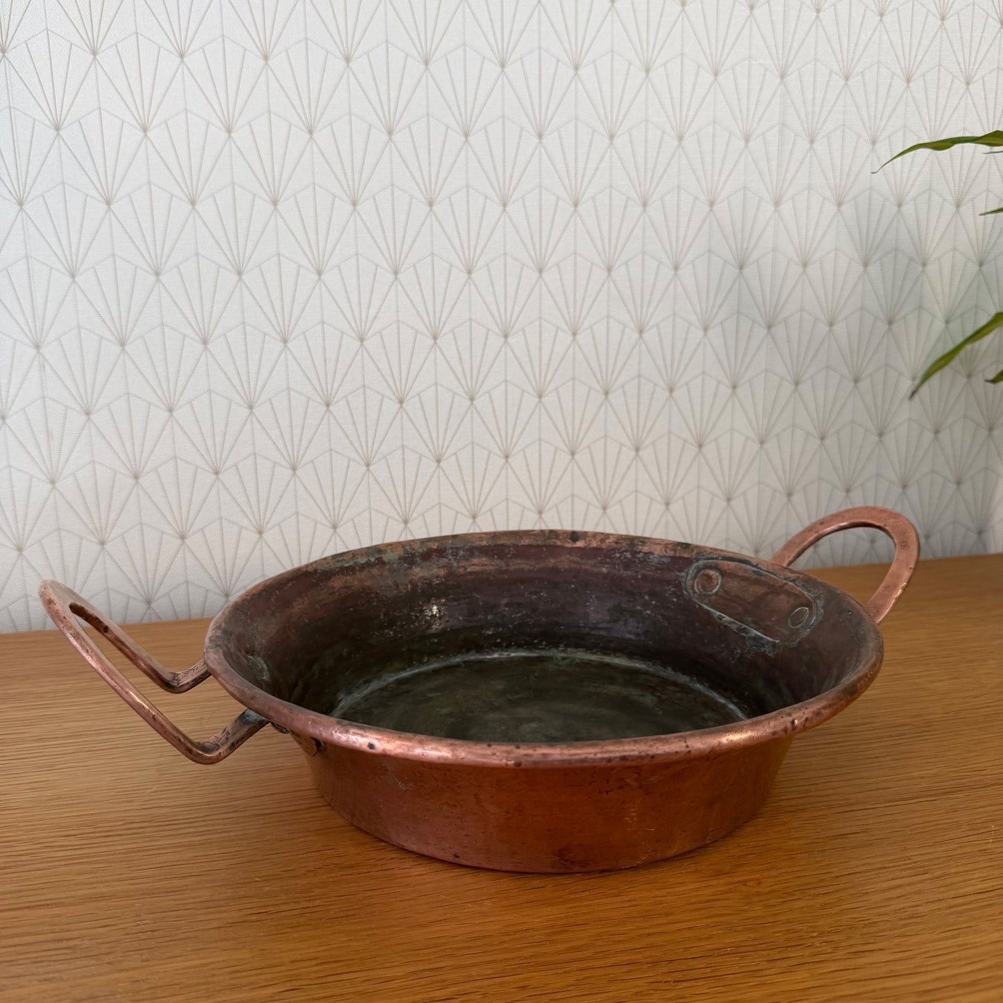 French Copper Pan Antique Kitchen Cookware Two Handles Patina 0505264 Unbranded