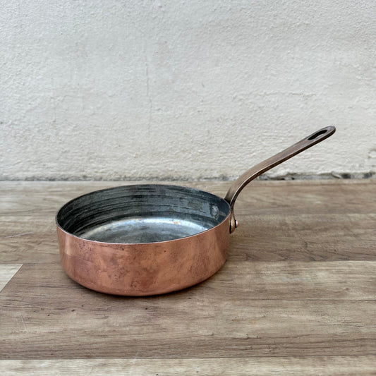 French Copper Sauteuse Pan Vintage Tinned Cookware Made in France 0712232 Unbranded