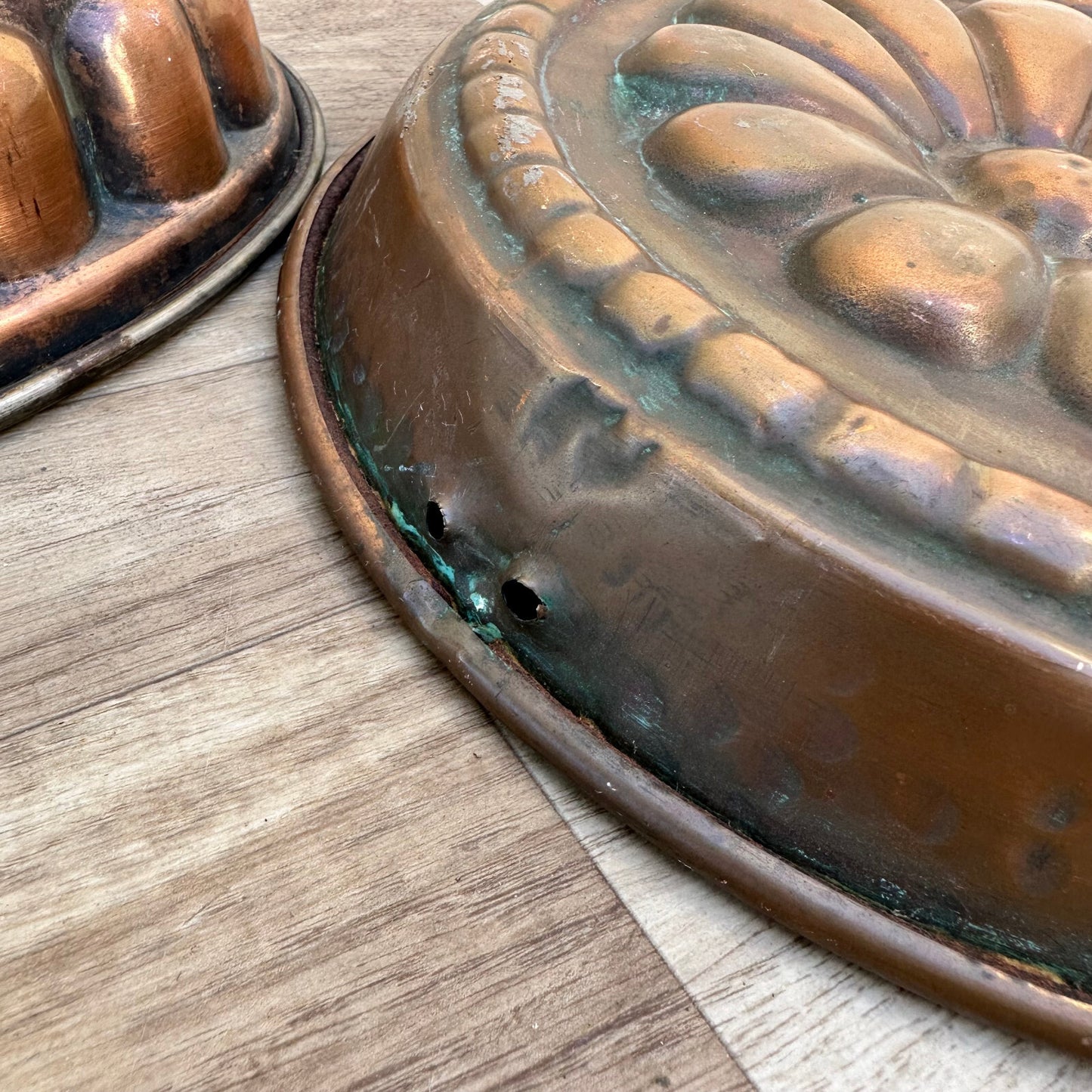 Vintage French Copper Molds Cake Jelly Aspic Baking Set of 2 24072312 Fleamarketfrance