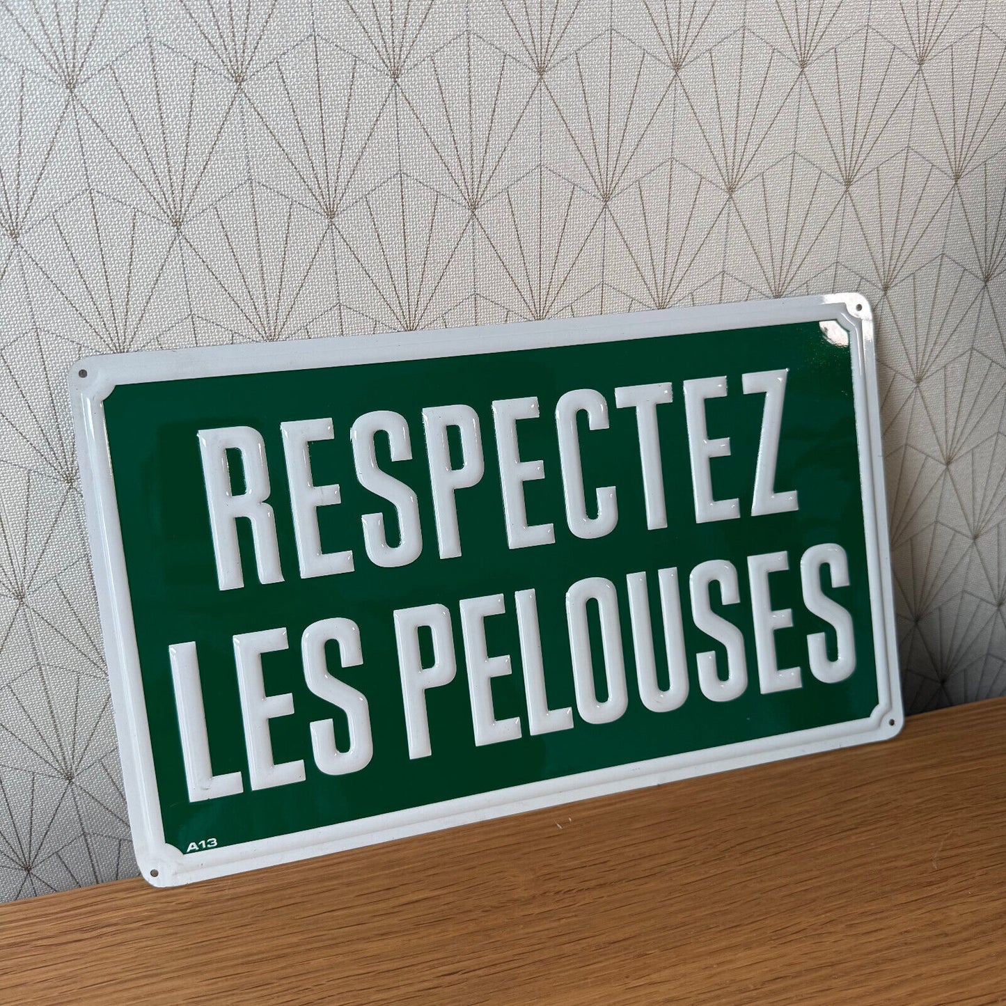 French Street Sign Plaque - RESPECTEZ LES PELOUSES 2212246 - Fleamarketfrance