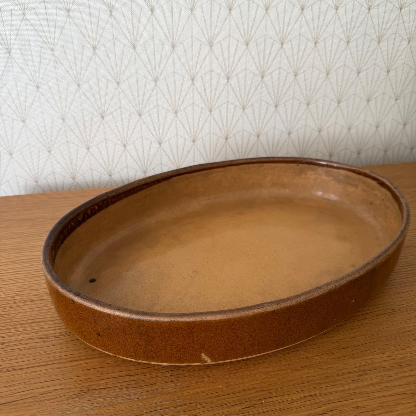 Vintage French Stoneware Gratin Dish Oval Rustic Pottery Terrine 1506269 Fleamarketfrance
