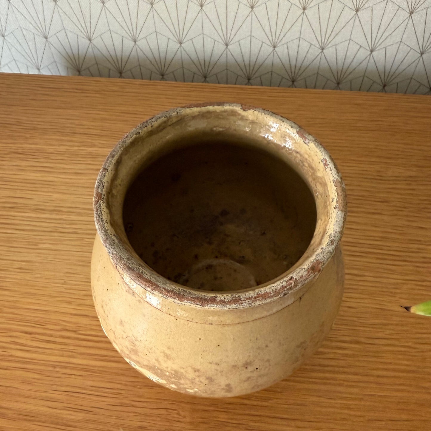 HANDMADE GLAZED BROWN YELLOW ANTIQUE FRENCH HONEY POT 2904257