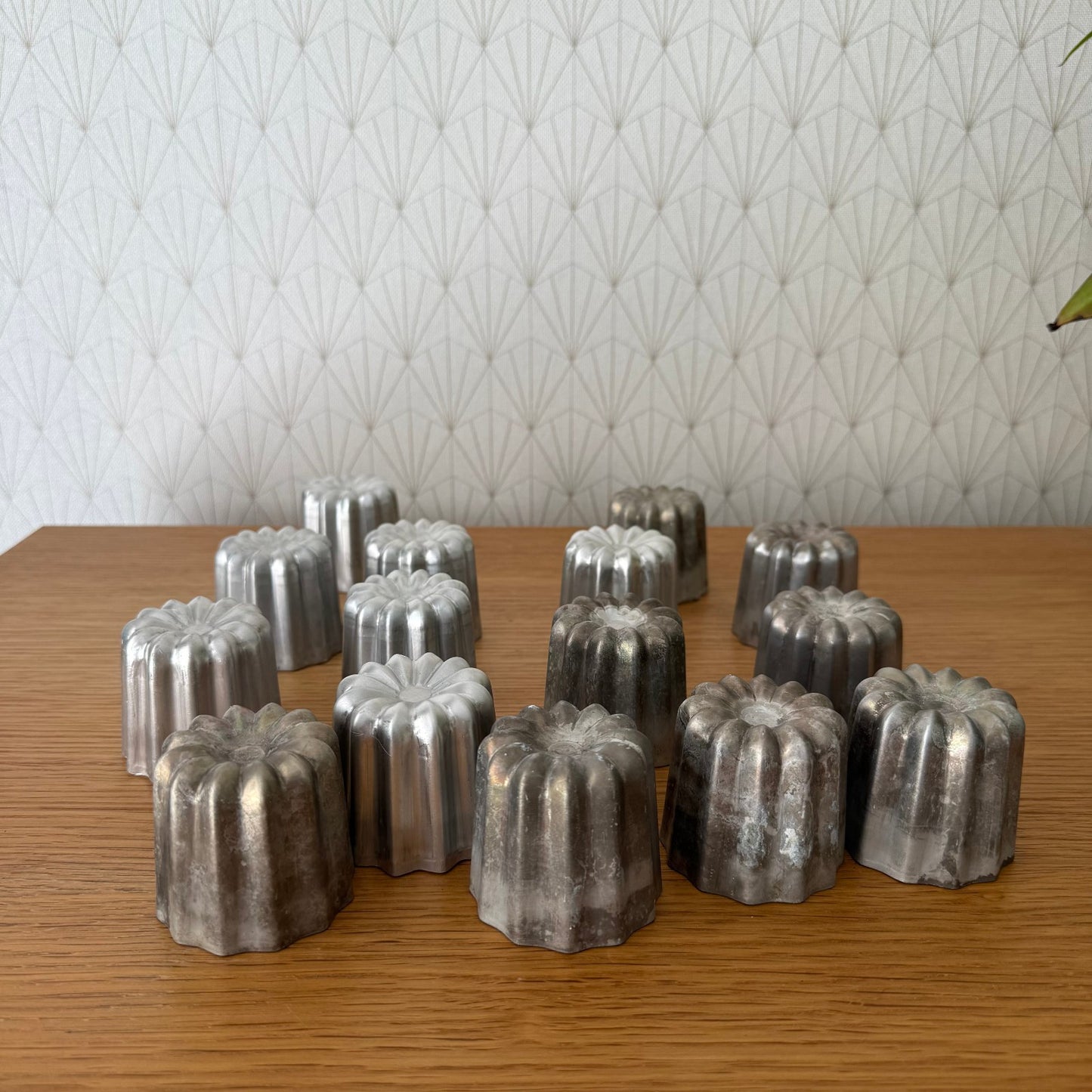 Vintage French Cannele Molds Aluminum Bordeaux Baking Set 13pc 090927 Does not apply