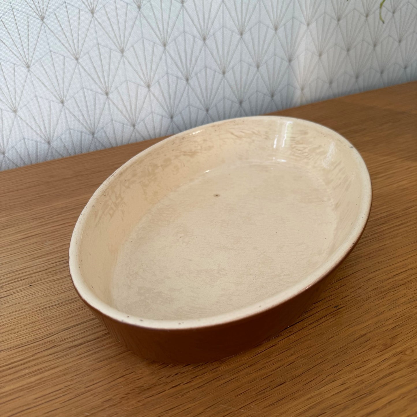 Vintage French Stoneware Gratin Dish Oval Rustic Pottery Terrine 1006268 Fleamarketfrance