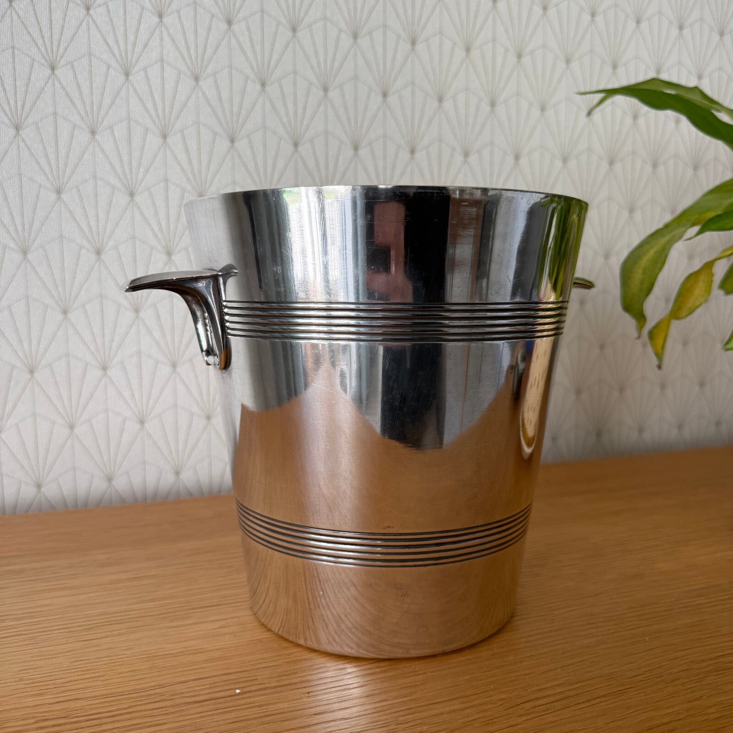 French Silver Champagne Bucket Ice Cooler Art Deco Style Vintage 2704255 Unbranded