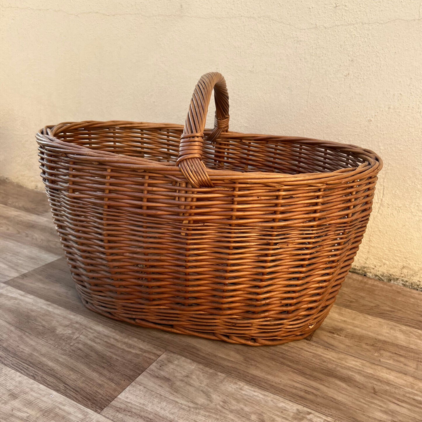 French Wicker Basket market fruits Chic Vintage Woven Rattan 09032517