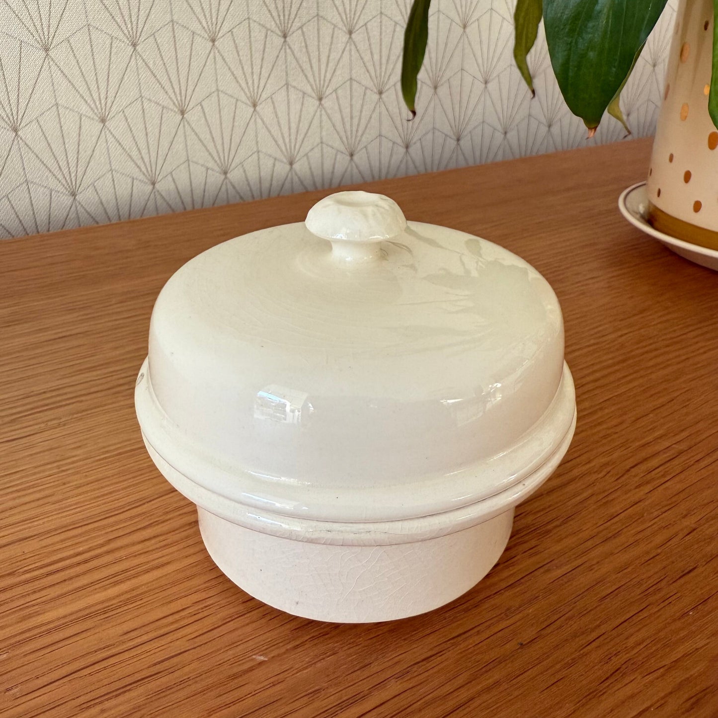 Vintage French Sarreguemines Ceramic Terrine Dish Foie Gras Pot 0112247 Sarreguemines