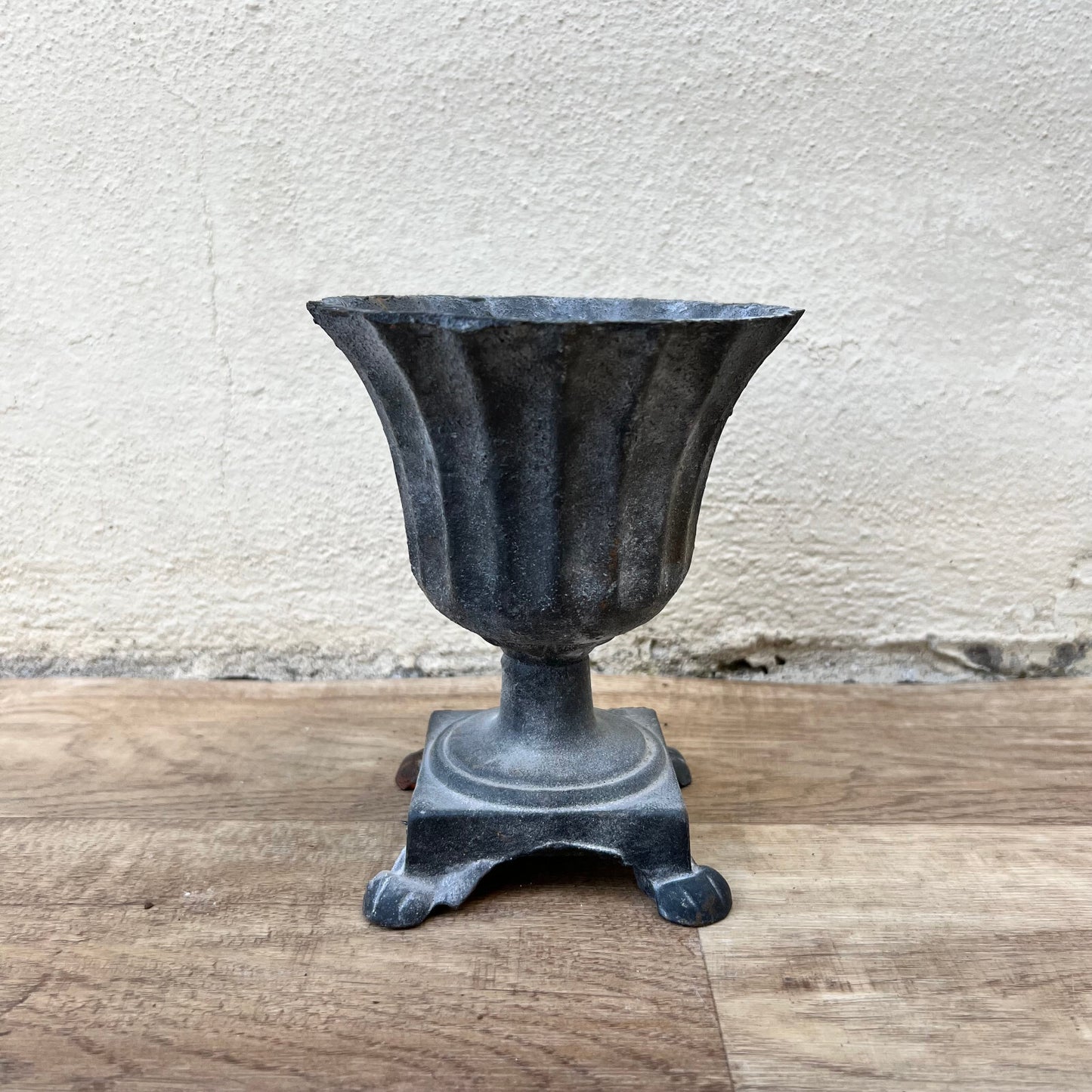 French Cast Iron Urn Vintage Garden Planter Pedestal Footed 20082220 Fleamarketfrance