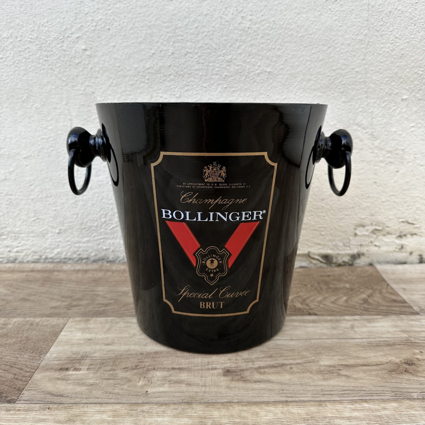 Vintage French Bollinger Champagne Ice Bucket Black Gold Cooler 1206232 Bollinger