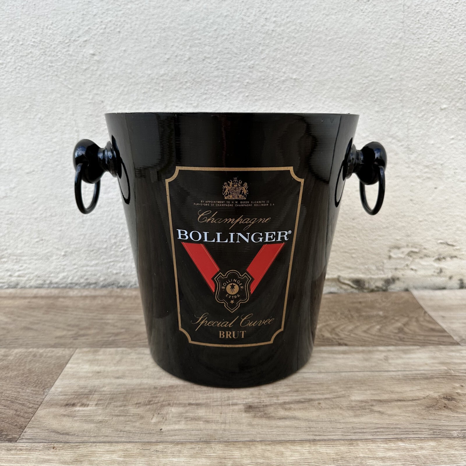 Vintage French Bollinger Champagne Ice Bucket Black Gold Cooler 1206232 Bollinger
