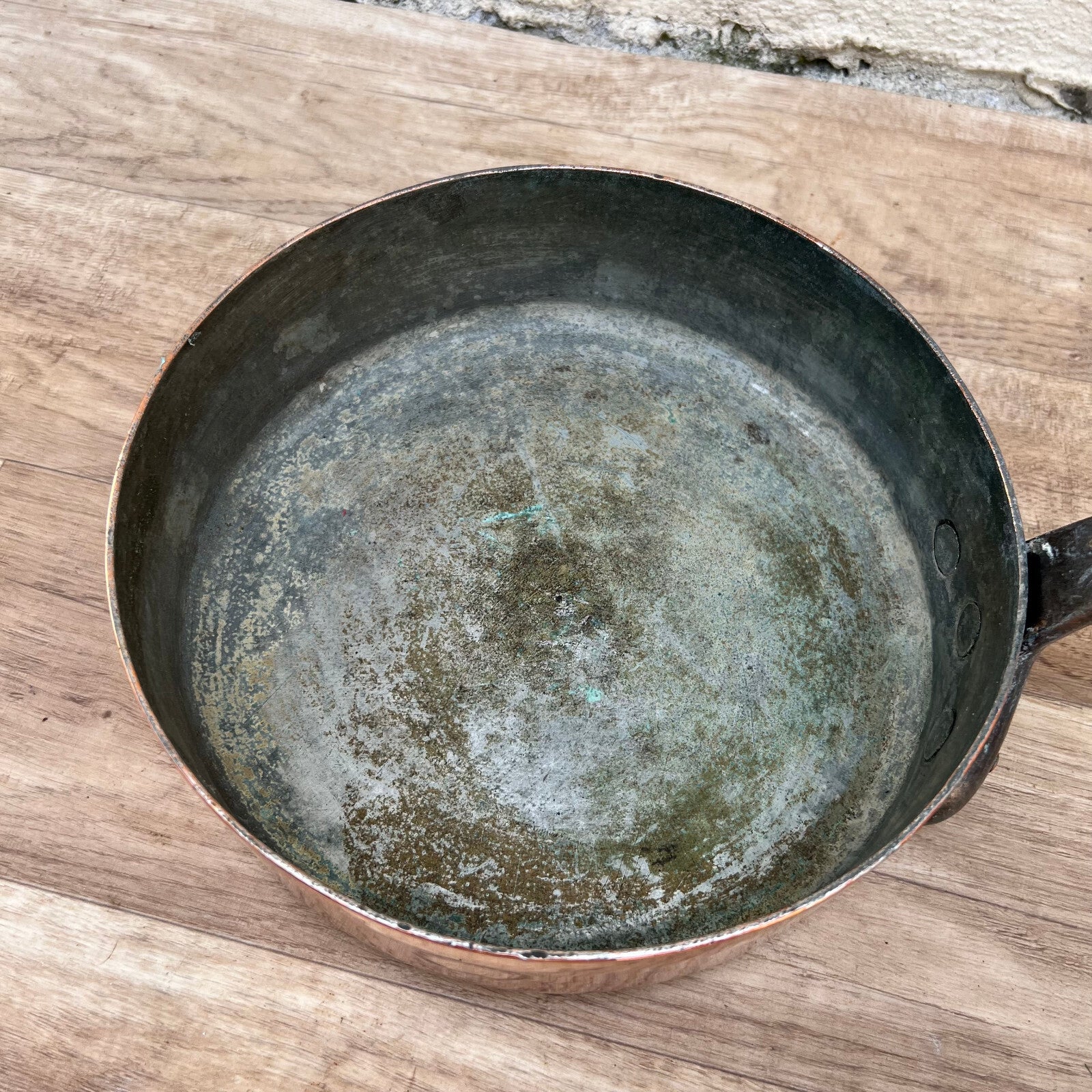 French Copper Pan 2mm Sauteuse Vintage Culinary Cookware France 0712228 Unbranded