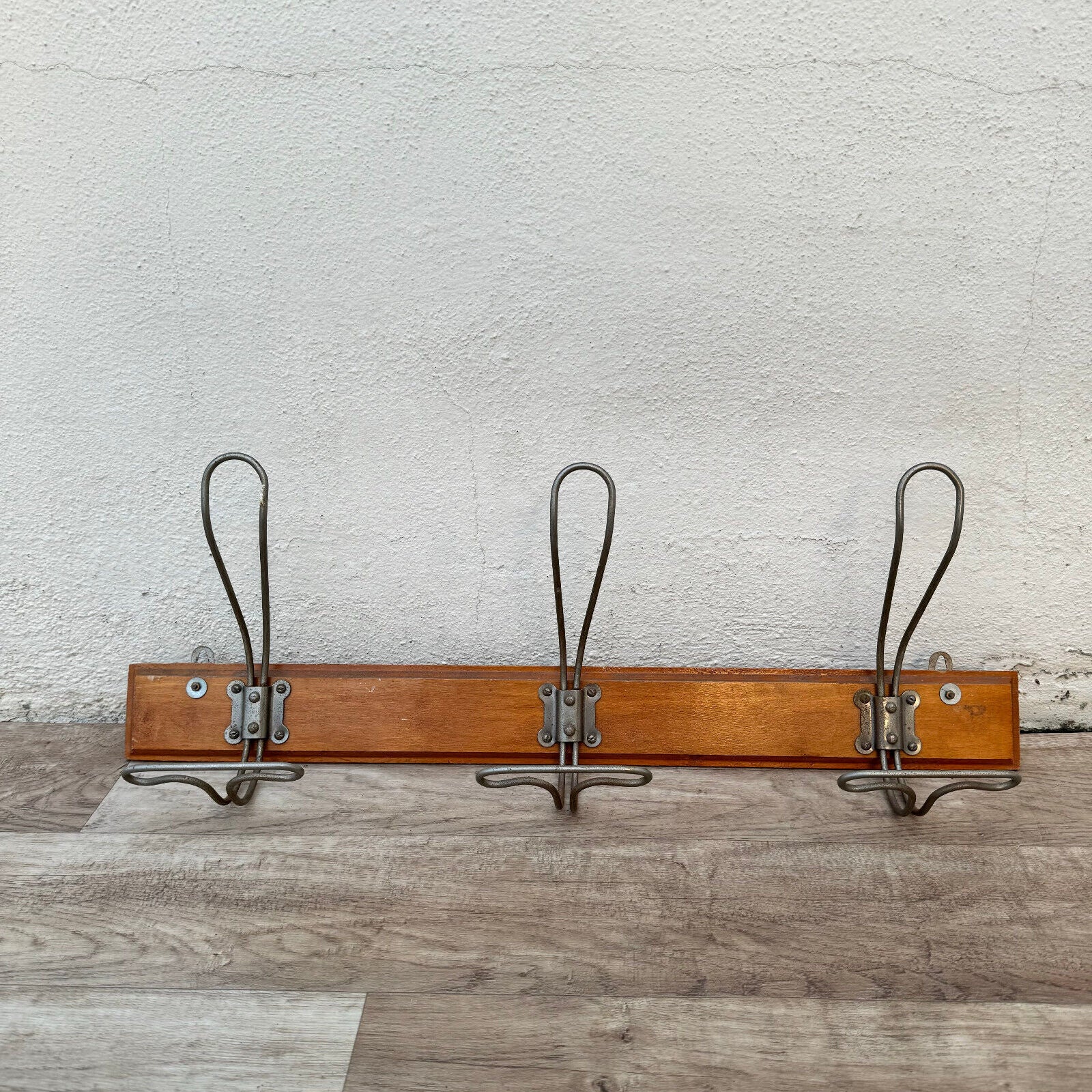 Antique French Coat Hook Hat Wood Wooden 3 Pegs Hanger  rack 2604248 - Fleamarketfrance