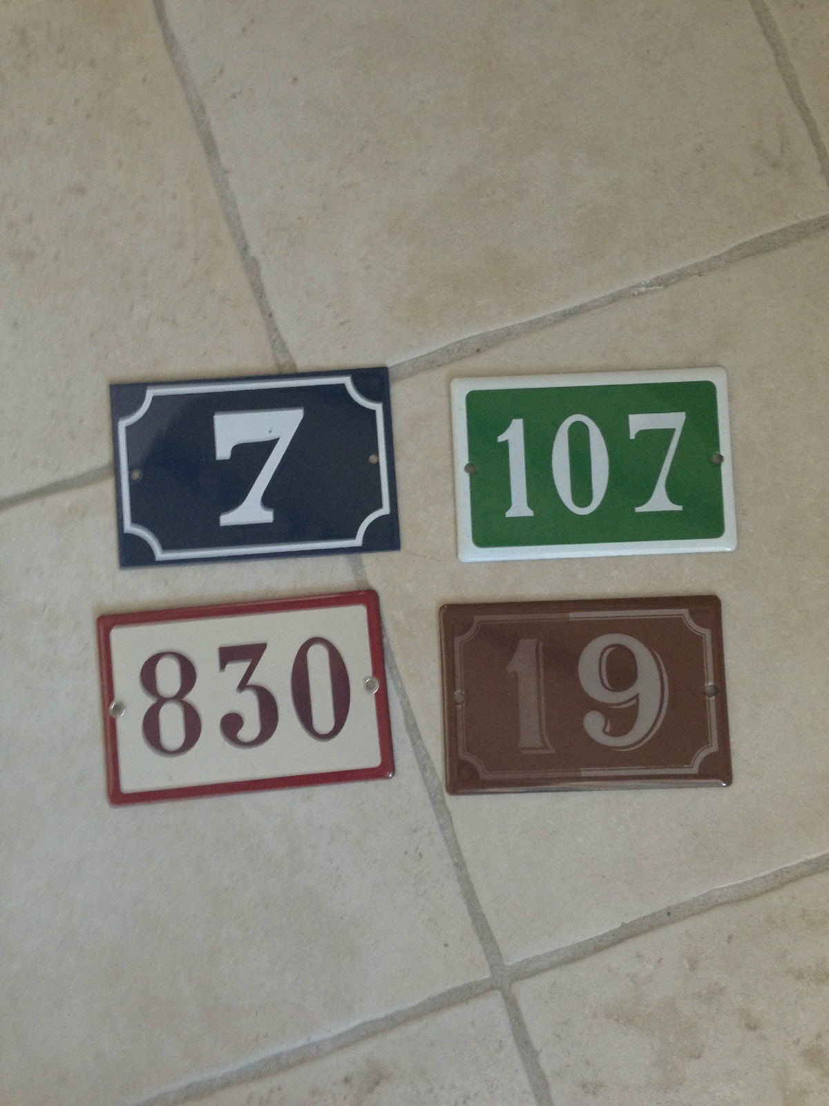 French Enamel House Number Plaques Street Door Signs Metal Vintage 2 Unbranded