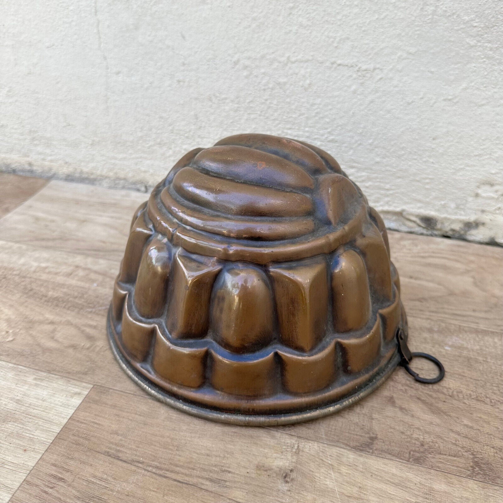 French Tin Lined Hammered Copper Mold Cake Jelly Aspic 27112323 - Fleamarketfrance