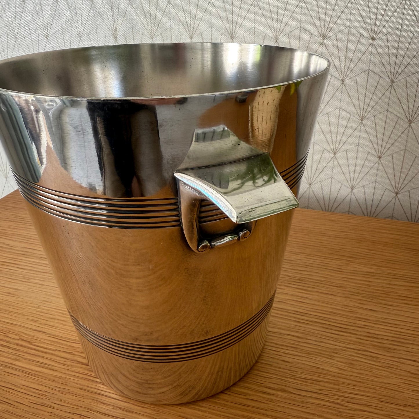 French Silver Champagne Bucket Ice Cooler Art Deco Style Vintage 2704255 Unbranded