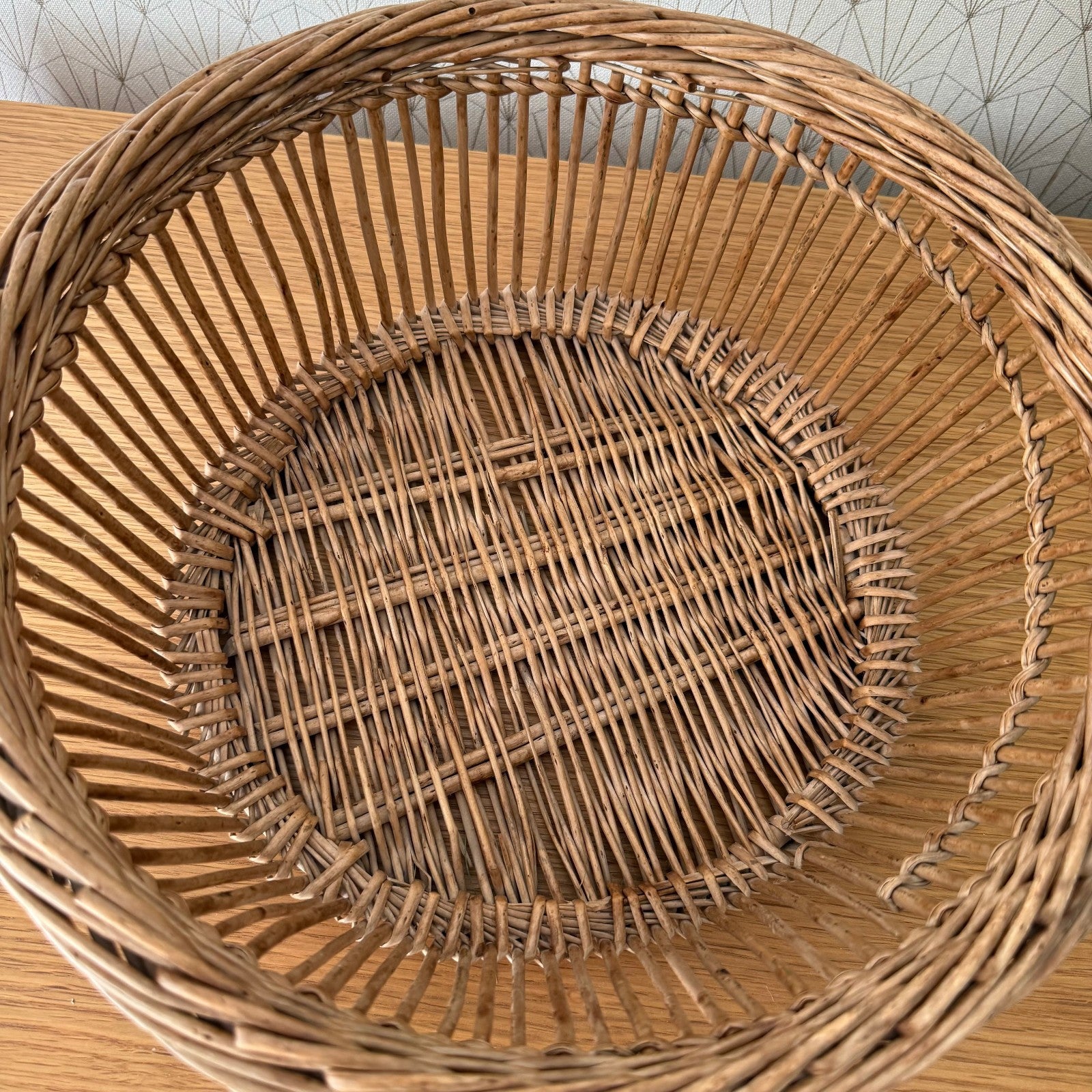 Basket Wicker Rattan Laundry Fruits House vintage french round cute 0409251 Fleamarketfrance