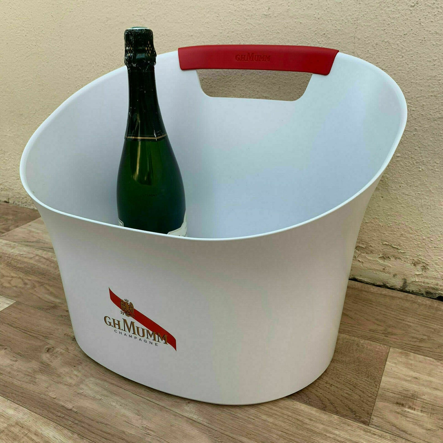 Vintage French Mumm Champagne Ice Bucket White Red Handles 2307198 Fleamarketfrance