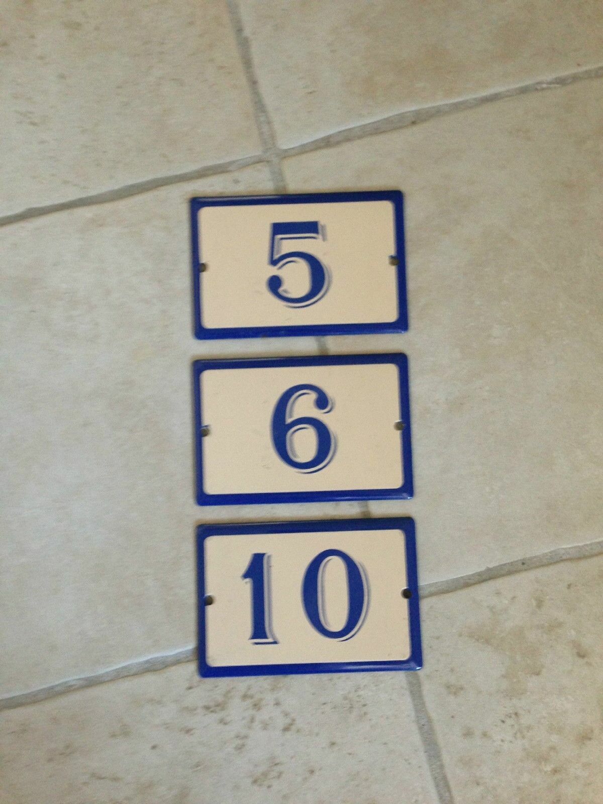 Vintage French Enamel House Numbers Street Door Metal Signs 10 x 15cm 5 6 10 5 Unbranded