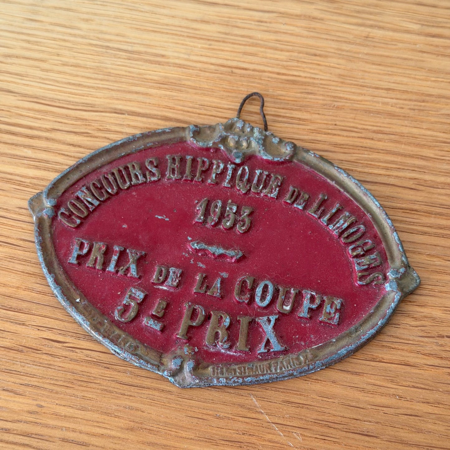 French Vintage Equestrian Competition Award Plaque Trophy 1953 1301263 Fleamarketfrance : French vintage and antique decor
