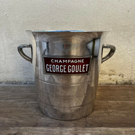 Vintage French Champagne Silverplate Ice Bucket Cooler RARE GOULET 0902229 - Fleamarketfrance