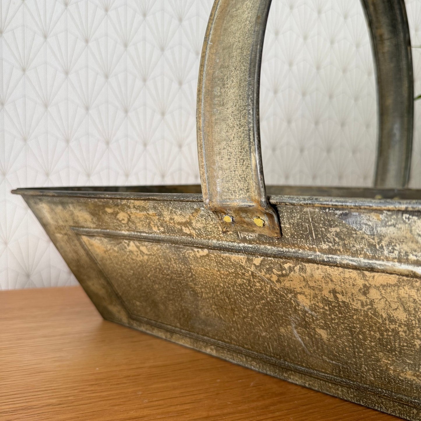 French Metal Basket Vintage Market Trug Handle Harvest Gathering 08072512 Fleamarketfrance