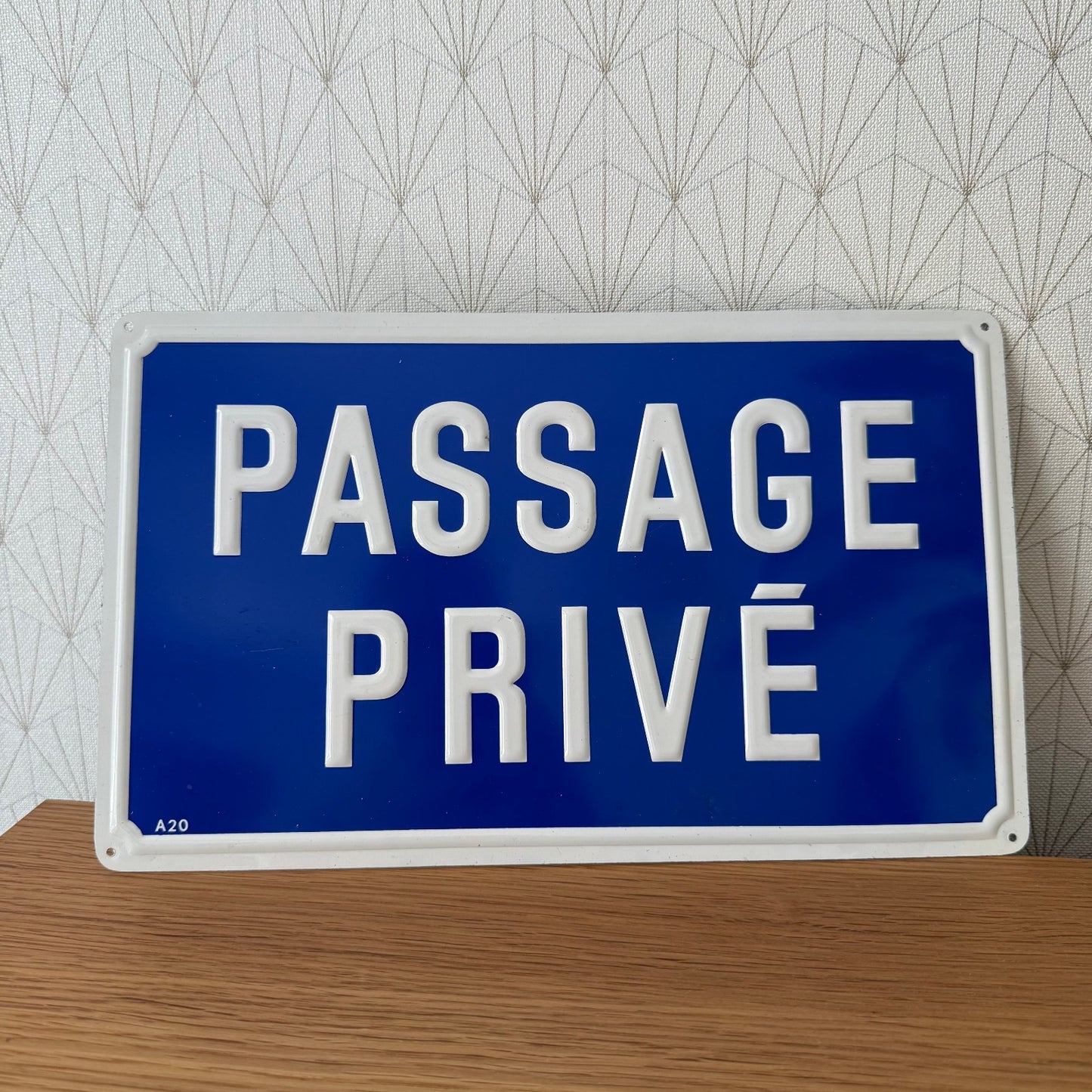 Vintage French Street Sign PASSAGE PRIVE Blue Enamel Metal Plaque 0608255 Fleamarketfrance