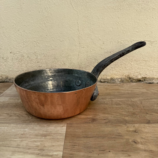 Antique French Copper Pan Tin Lined Windsor Style 19cm Restoration 2107242 Unbranded