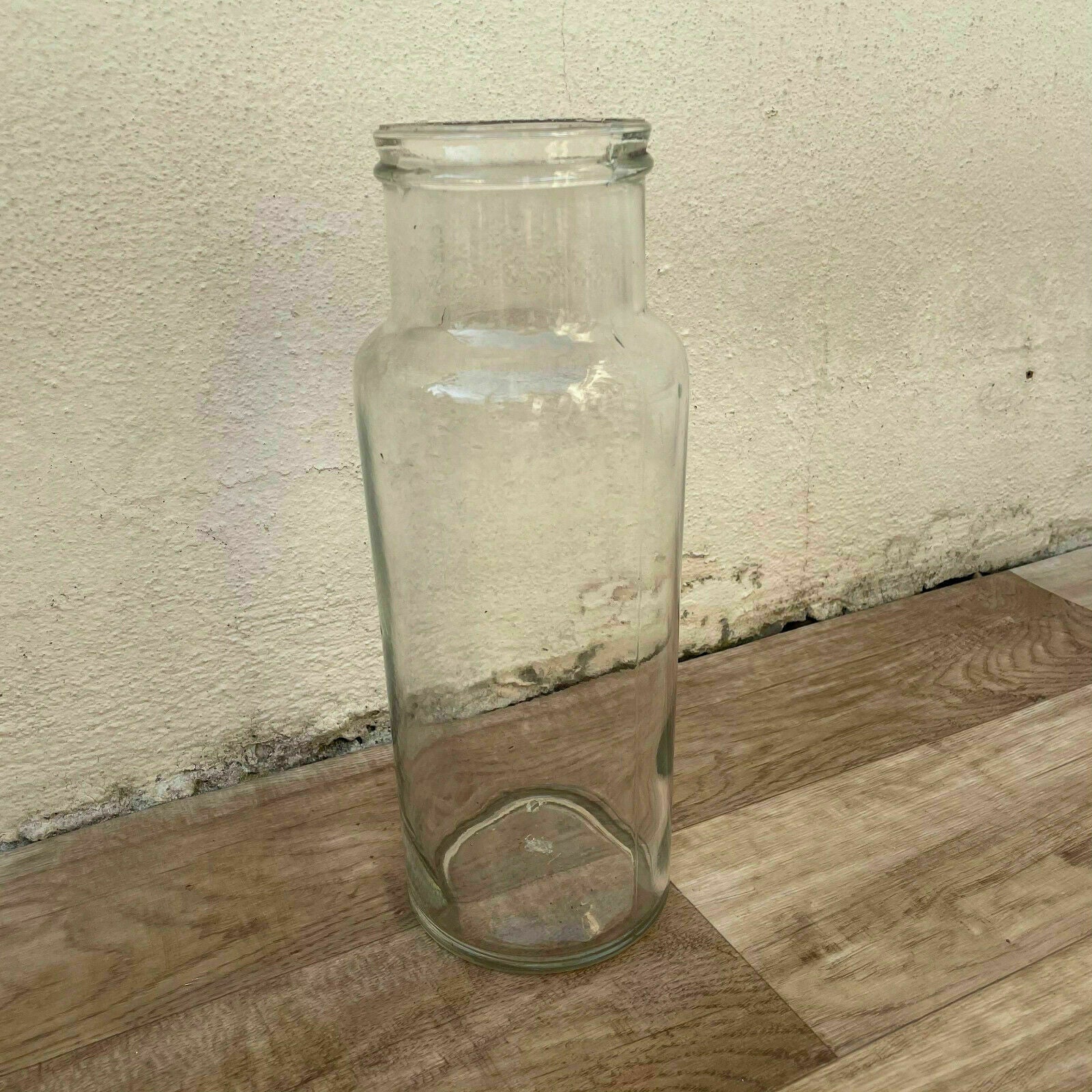 French Antique Glass Bottle 19th Century Hand Blown Clear Convent 0107214 Lalique