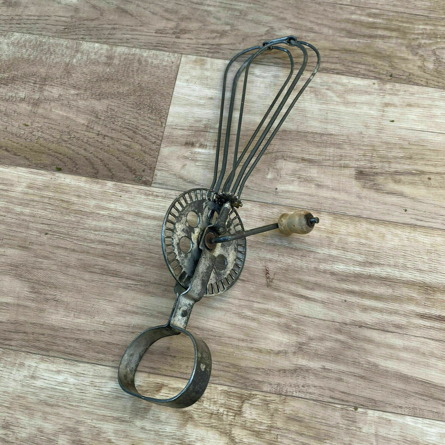 Vintage French Wire Whisk Metal Kitchen Utensil Wood Handle 16032017 Unbranded