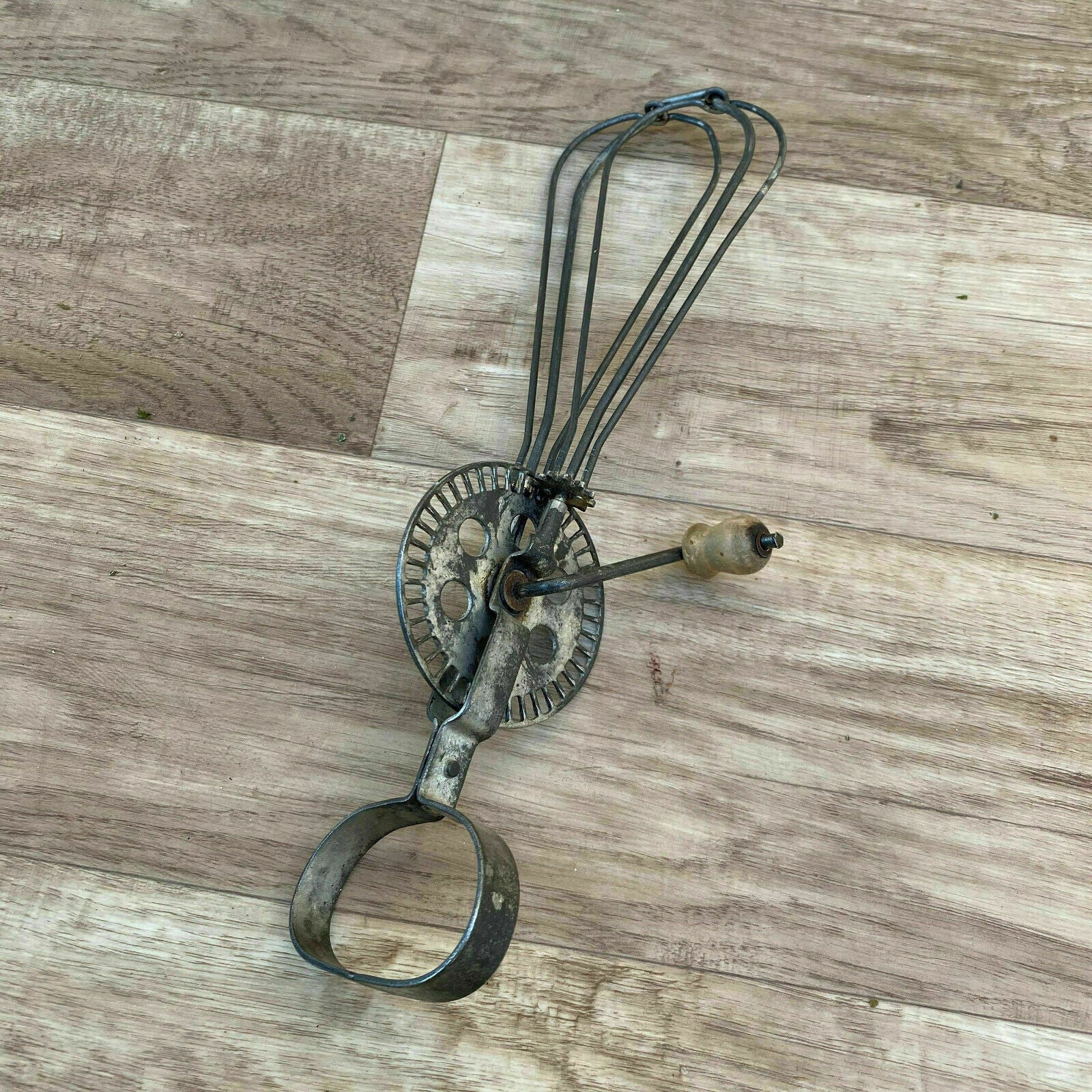 Vintage French Wire Whisk Metal Kitchen Utensil Wood Handle 16032017 Unbranded