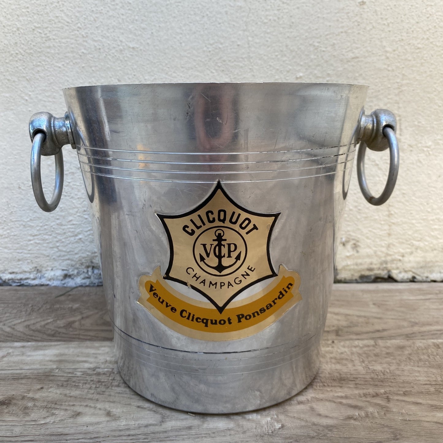 French Vintage Veuve Clicquot Champagne Ice Bucket Aluminum Cooler 04072610 Rothschild