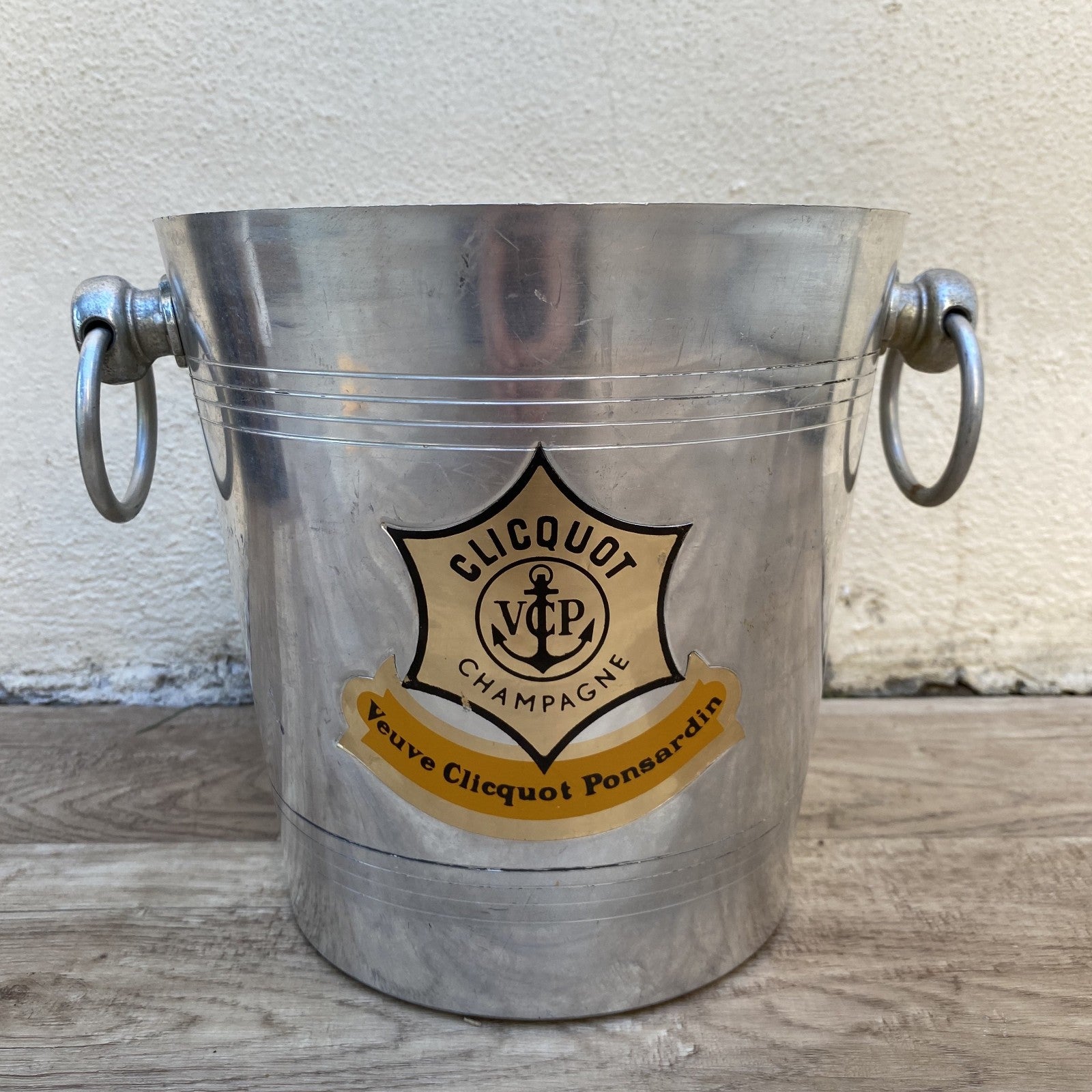 French Vintage Veuve Clicquot Champagne Ice Bucket Aluminum Cooler 04072610 Rothschild
