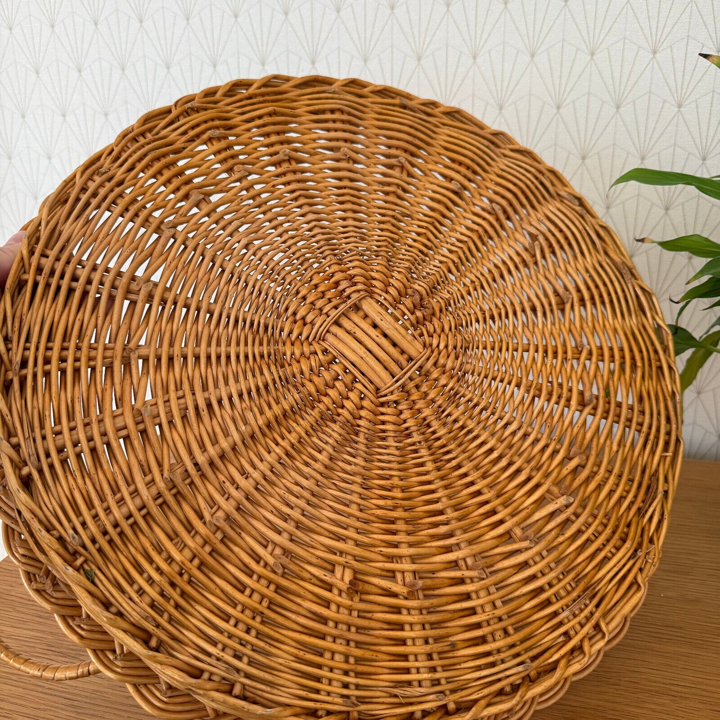 French Wicker Basket Vintage rattan bakery display pastry flowers 1311246 - Fleamarketfrance