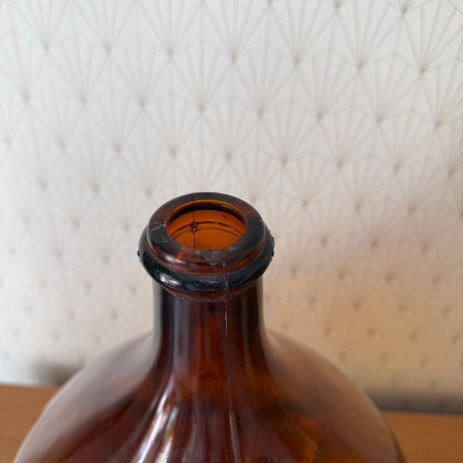 Antique French Dame Jeanne Amber Glass Demijohn Wine Bottle 1107261 Fleamarketfrance