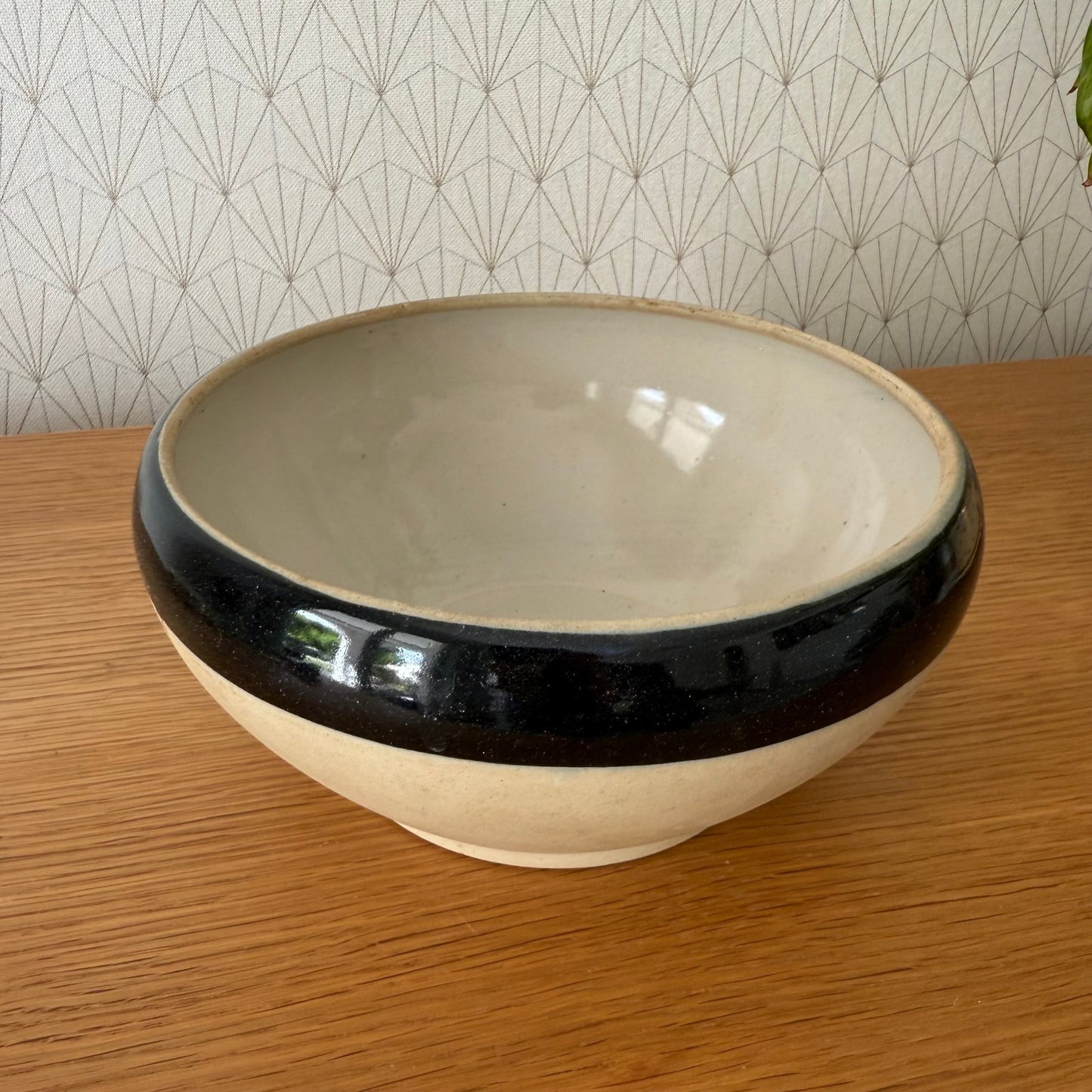 VINTAGE FRENCH STONEWARE SALAD MIXING BOWL TERRINE DIGOIN 8 1/2" 30072510