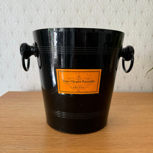 Vintage Veuve Clicquot Champagne Ice Bucket Black French Cooler 0208243 Veuve Clicquot