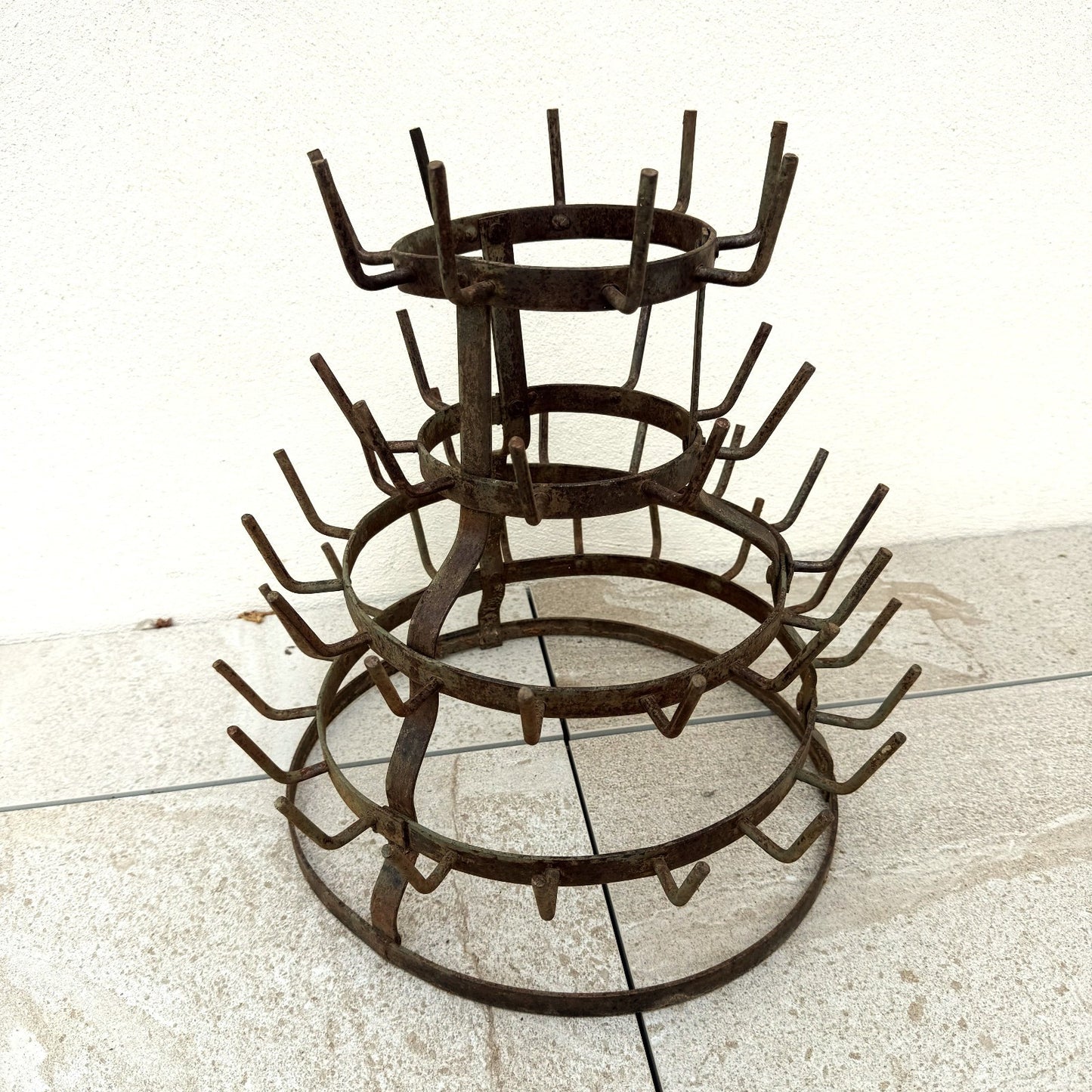 French Wine Bottle Drying Rack Wrought Iron Antique 1900s Vintage 2505262 Fleamarketfrance