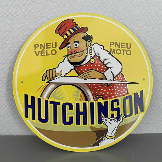 Vintage French Tire Sign Hutchinson Metal Automobilia Collectible 2509207 Hutchinson