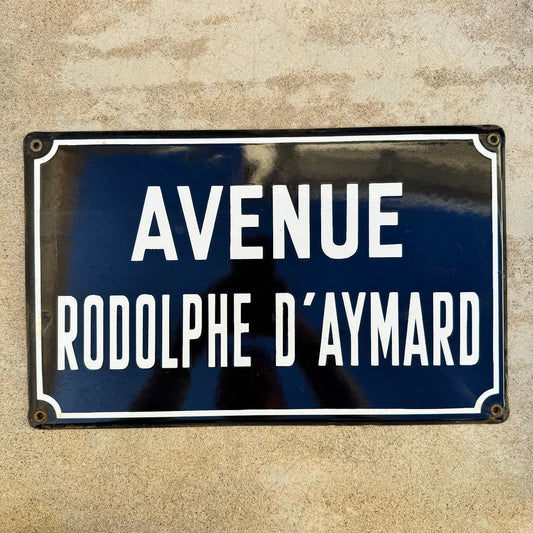 Old French Street Enameled Sign Plaque - vintage D AYMARD 13042420 - Fleamarketfrance