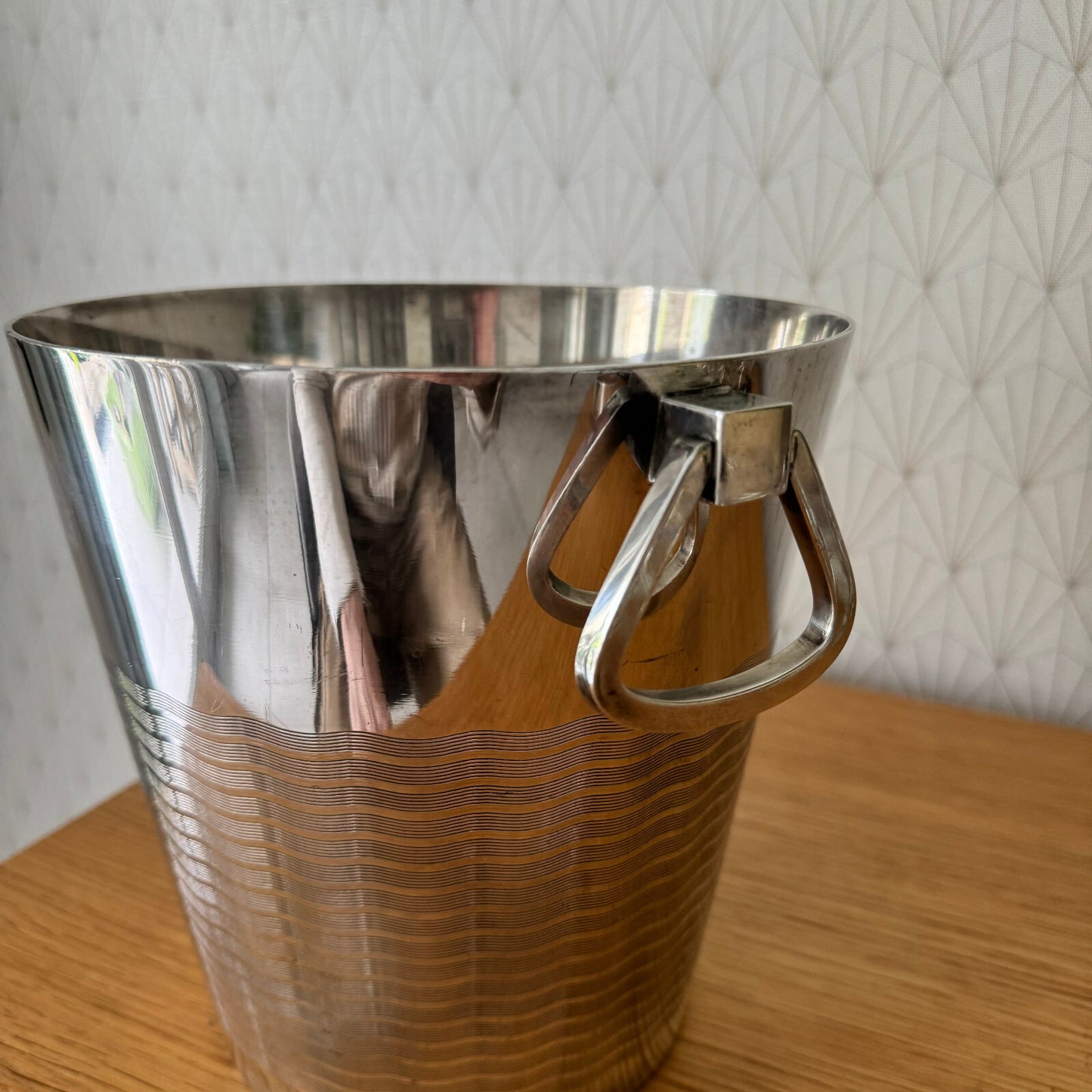 French Silverplate Ice Bucket St Medard Champagne Cooler Vintage 08052411 St Medard