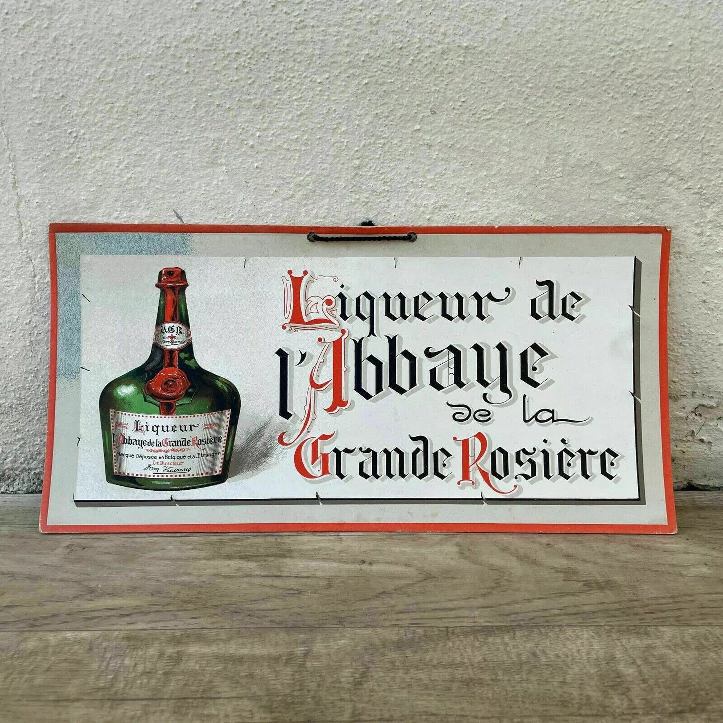 French Vintage Liqueur Advertising Sign Abbaye Grande Rosiere 1950s 2710242 Grande Rosiere