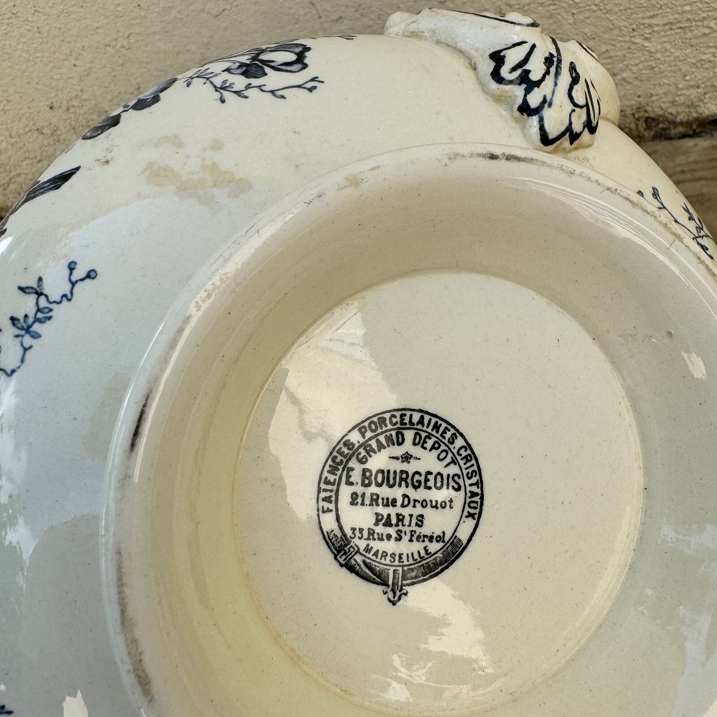French Transferware Tureen E Bourgeois Paris Earthenware Floral 09072416 Fleamarketfrance