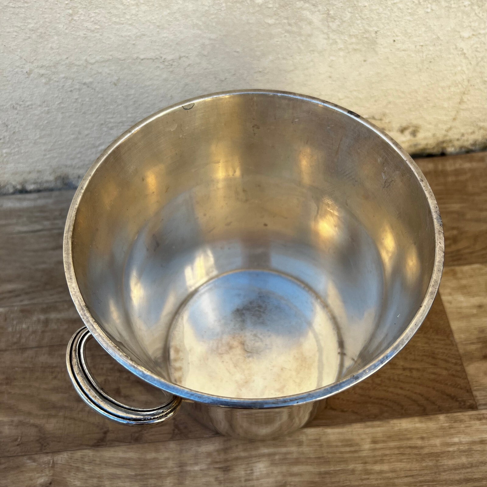 French Silverplate Ice Bucket Champagne Wine Cooler Vintage 1950s 1409248 Fleamarketfrance