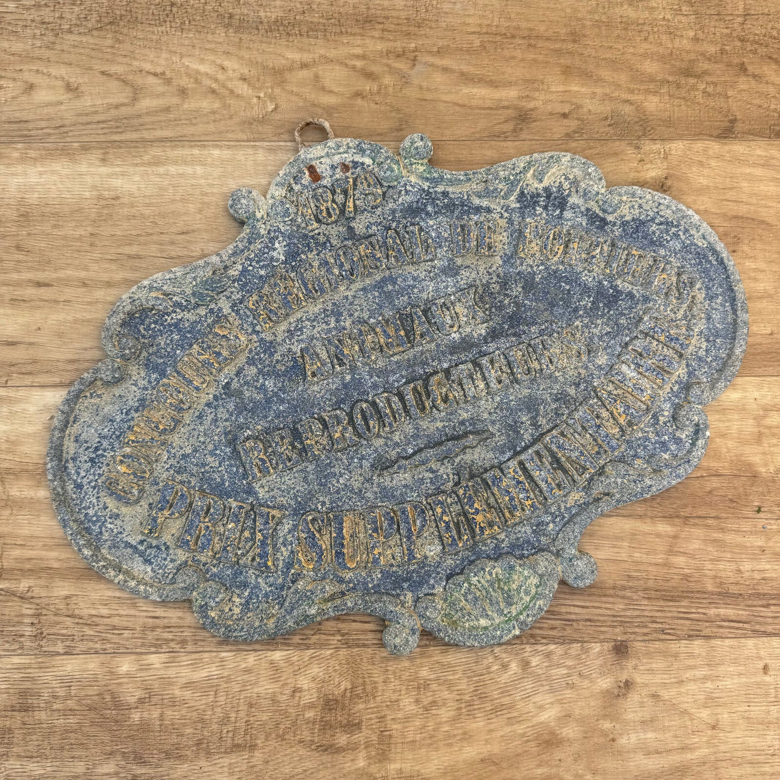 French Vintage Agricultural Prize Plaque Trophy 1879 Farm Medal 2507246 Fleamarketfrance