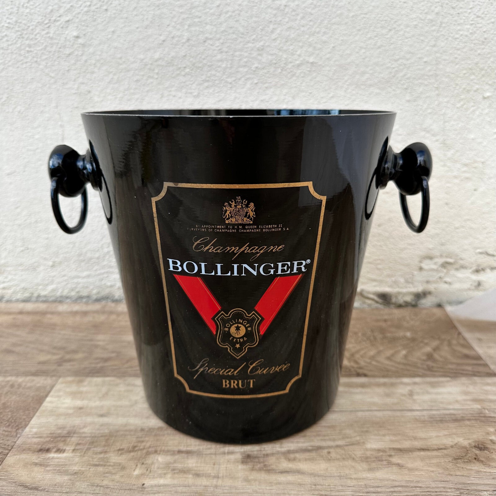 Vintage French Bollinger Champagne Ice Bucket Black Gold Cooler 1206232 Bollinger