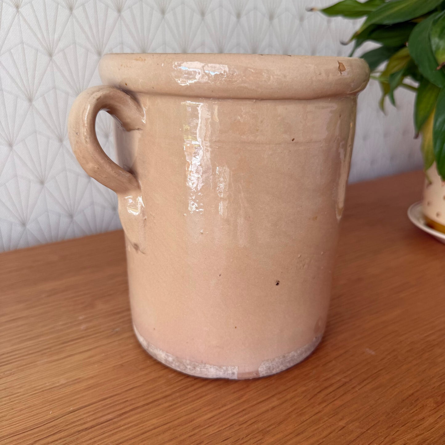 Antique French Confit Pot Stoneware Crock Two Handles 18cm 11012511 Unbranded