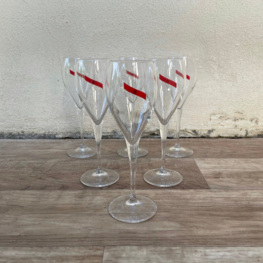 Nice Set Of 6 MUMM Signed Champagne Flutes Glasses 22022318 - Fleamarketfrance