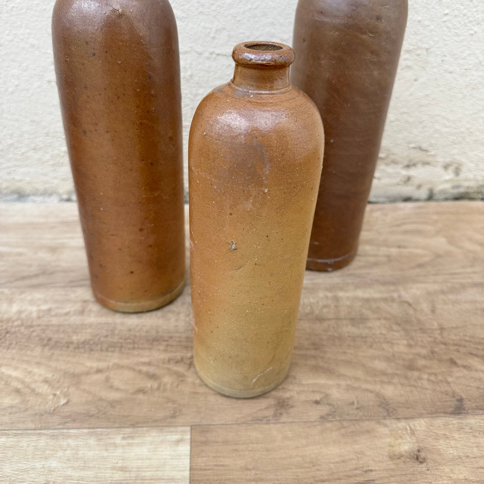 3 Vintage French Stoneware alcohol Wine Bottle water 1512253 Unmarked