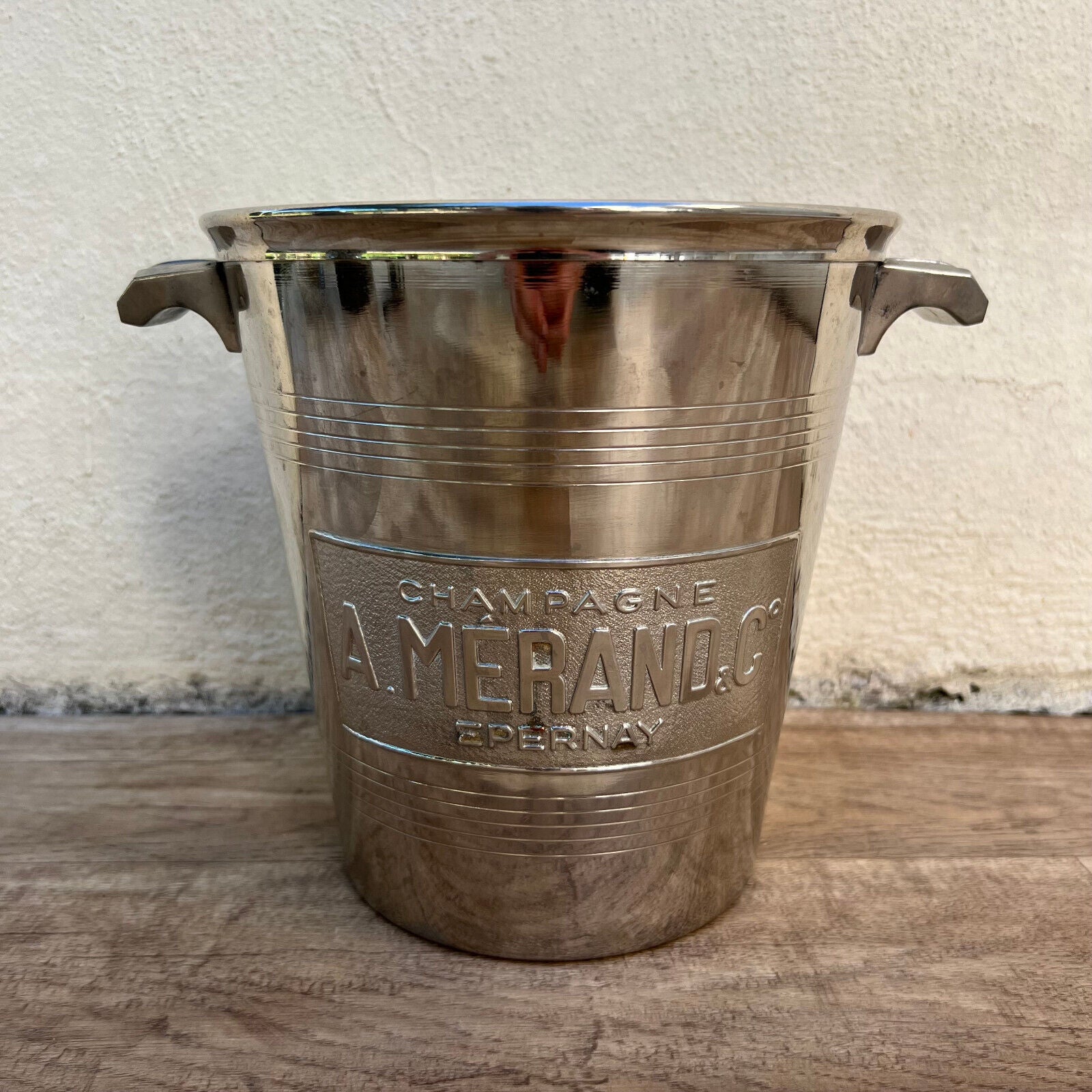 Vintage French Champagne Silverplate Bucket Cooler silverplate MERAND 2107225 - Fleamarketfrance